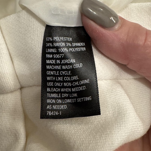 Worthington Pants Women 4 JCPenney Ivory Lined Wide Leg Dress Slacks Work Office - Picture 4 of 8